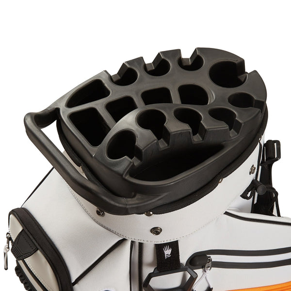 15-Way Full-Length Divider Golf Cart Bag-White Orange
