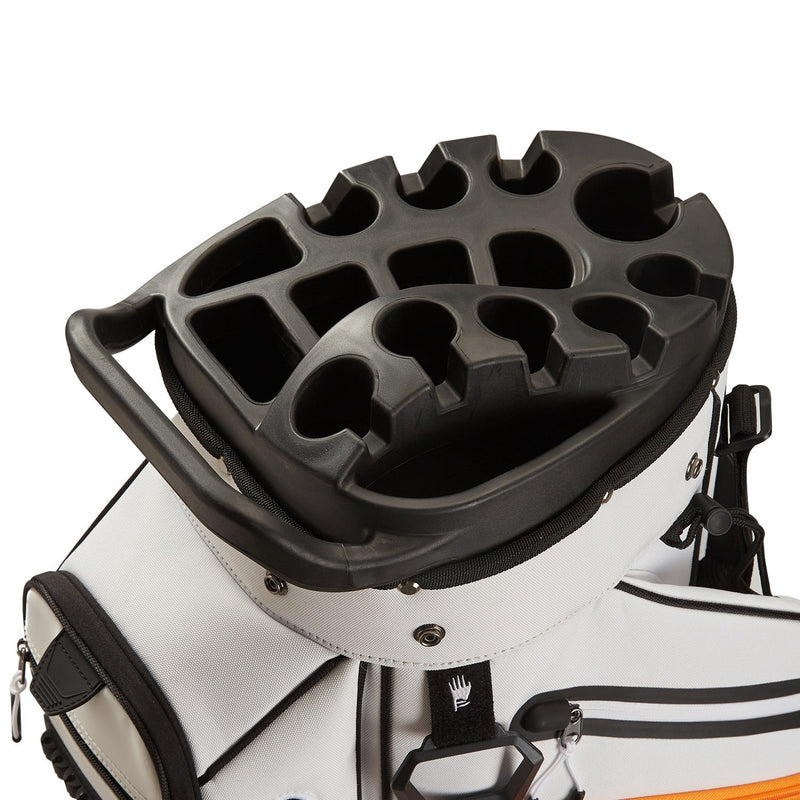 15-Way Full-Length Divider Golf Cart Bag-White Orange