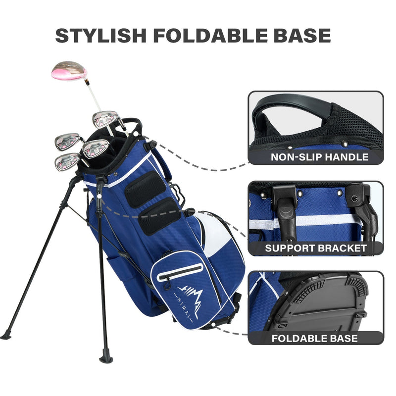 4-Way Golf Stand Bag-Royal Blue White