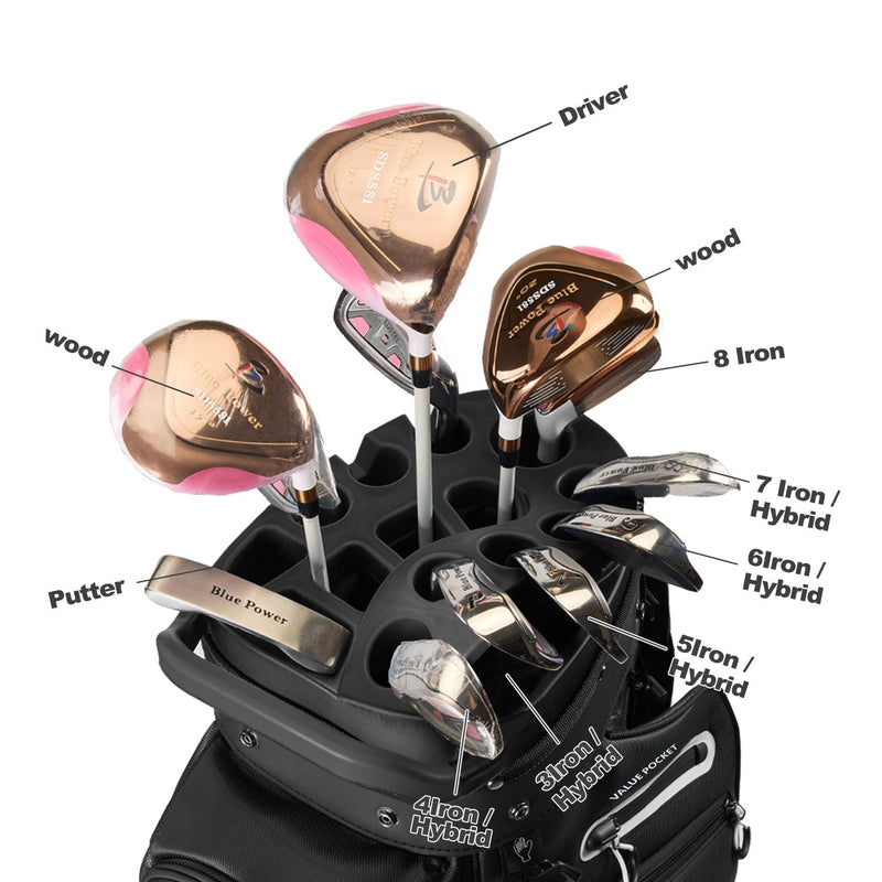 14-Way Full-Length Divider Golf Cart Bag-Black