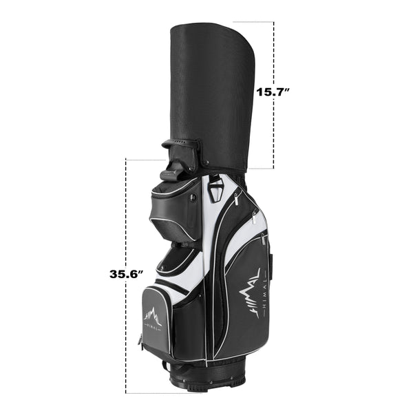 14-Way Golf Cart Bag with Full Length Divider-Black White