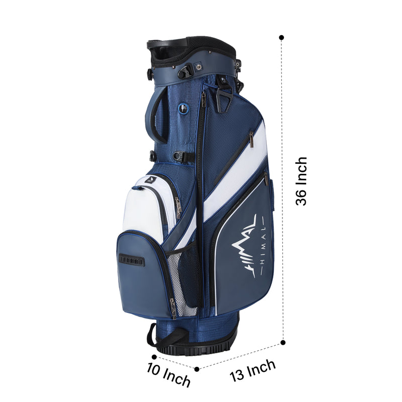 Golf Stand Bag with 4 Way Top Dividers-Blue White