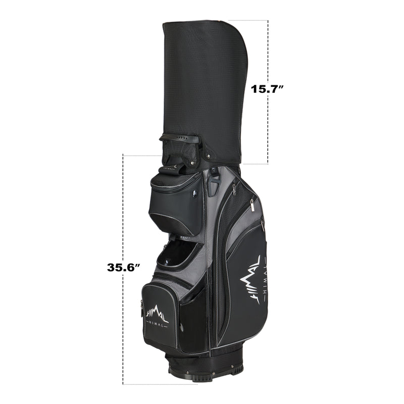 14-Way Golf Cart Bag with Full Length Divider-Black Grey