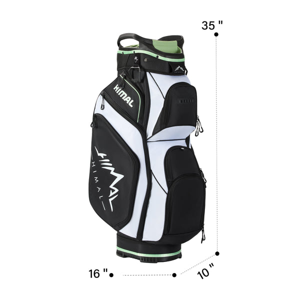 14-Way Full Length Premium Golf Cart Bag-Black White