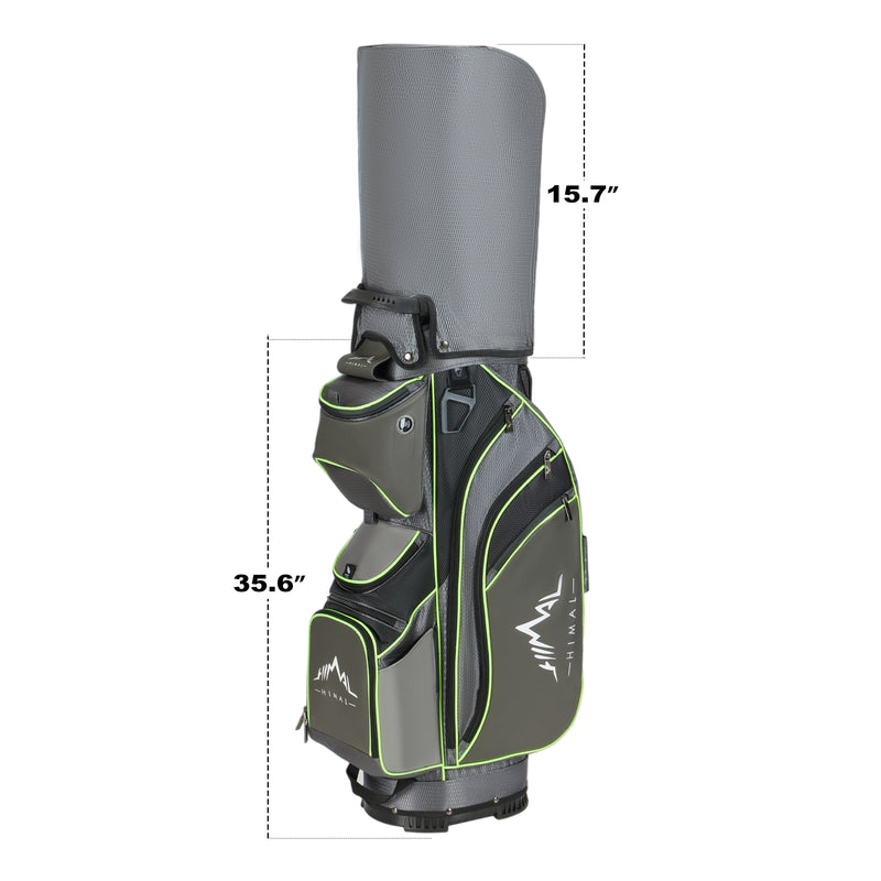 14-Way Golf Cart Bag with Full Length Divider-Grey