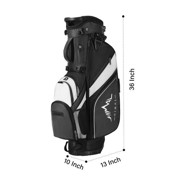 Golf Stand Bag with 4 Way Top Dividers-Black White