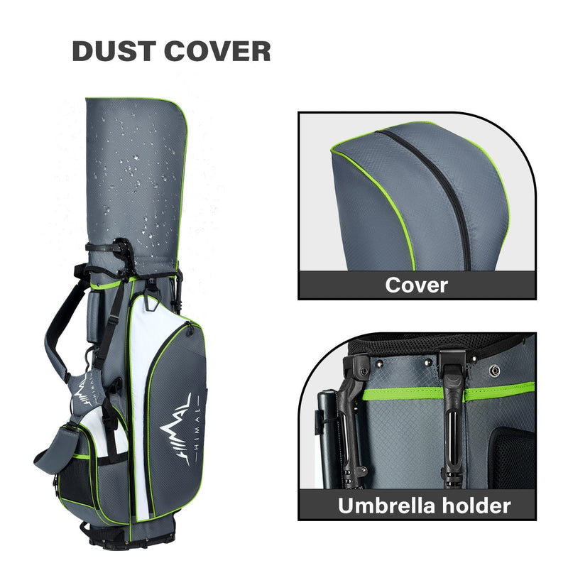 4-Way Golf Stand Bag-Steel Gray White