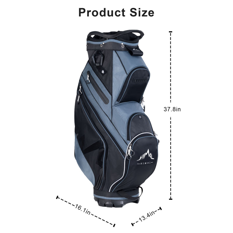14-Way Golf Cart Bag with Organizer Divider-Black Foggy Blue