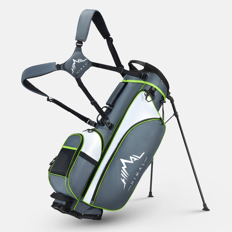 4-Way Golf Stand Bag-Steel Gray White
