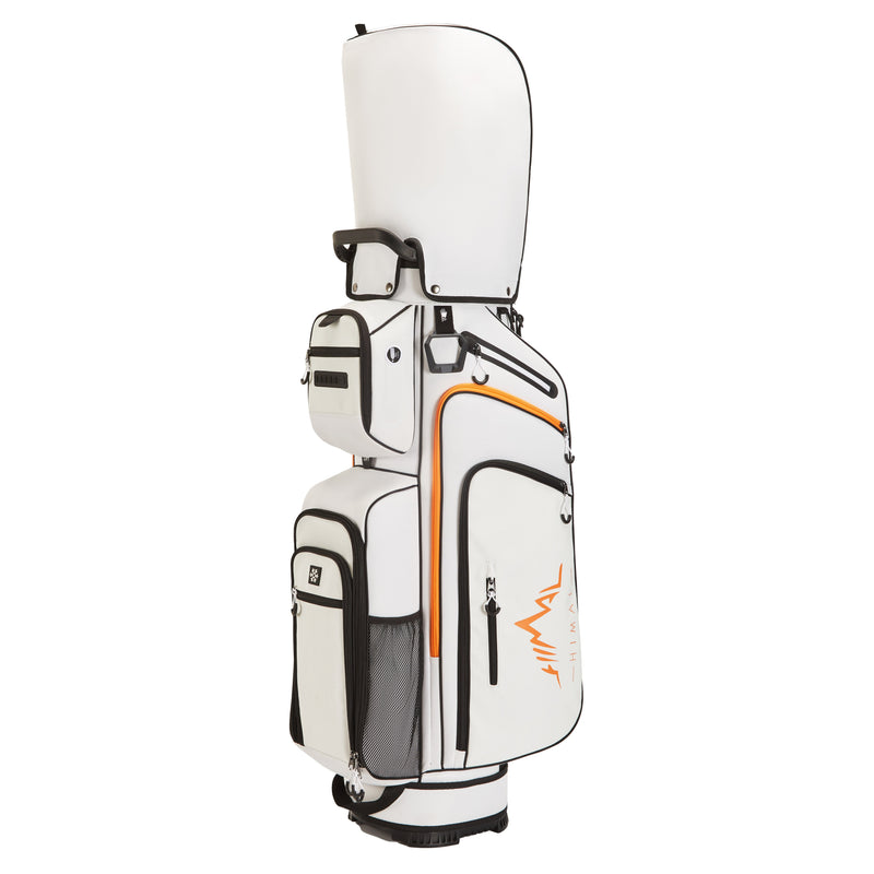 15-Way Full-Length Divider Golf Cart Bag-White Orange