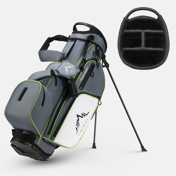 4-Way Full-Length Golf Stand Bag-Steel Gray White