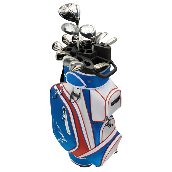 14-Way Golf Cart Bag Pro-Blue White