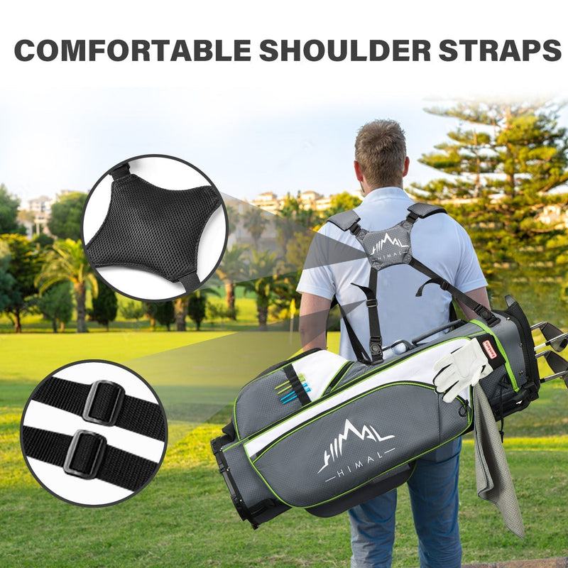 4-Way Golf Stand Bag-Steel Gray White