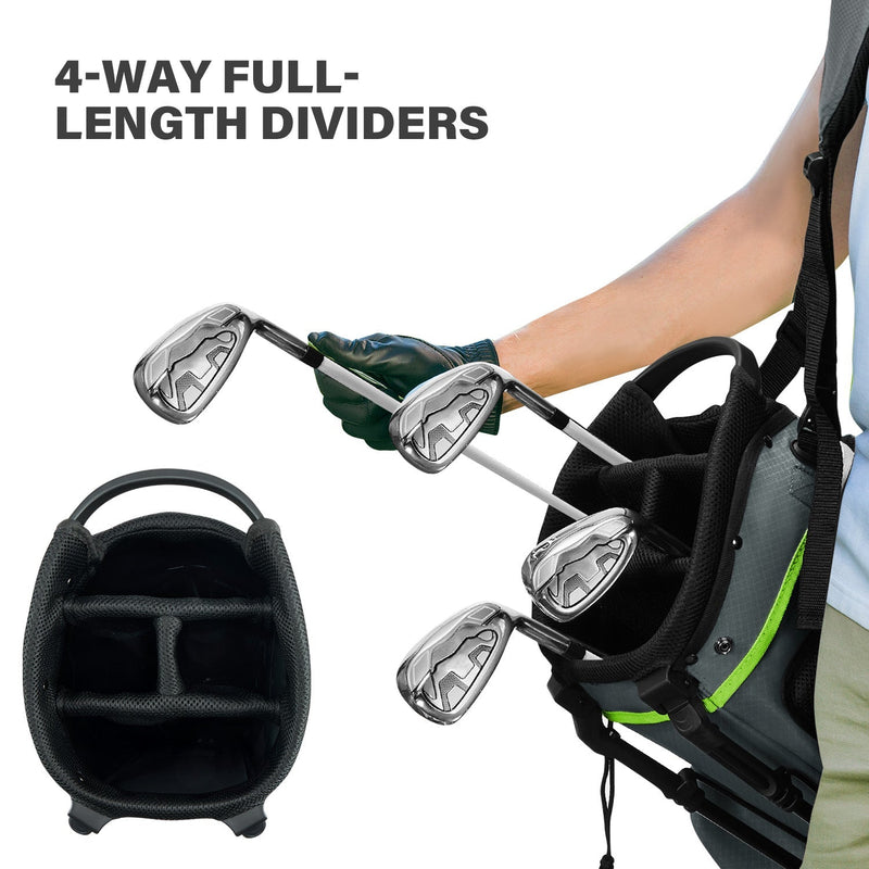 4-Way Golf Stand Bag-Steel Gray White