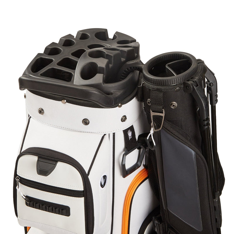 15-Way Full-Length Divider Golf Cart Bag-White Orange