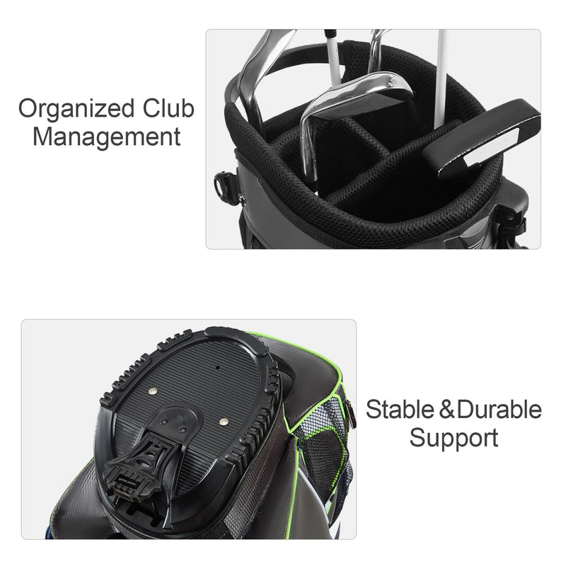 Golf Stand Bag with 4 Way Top Dividers-Gray White