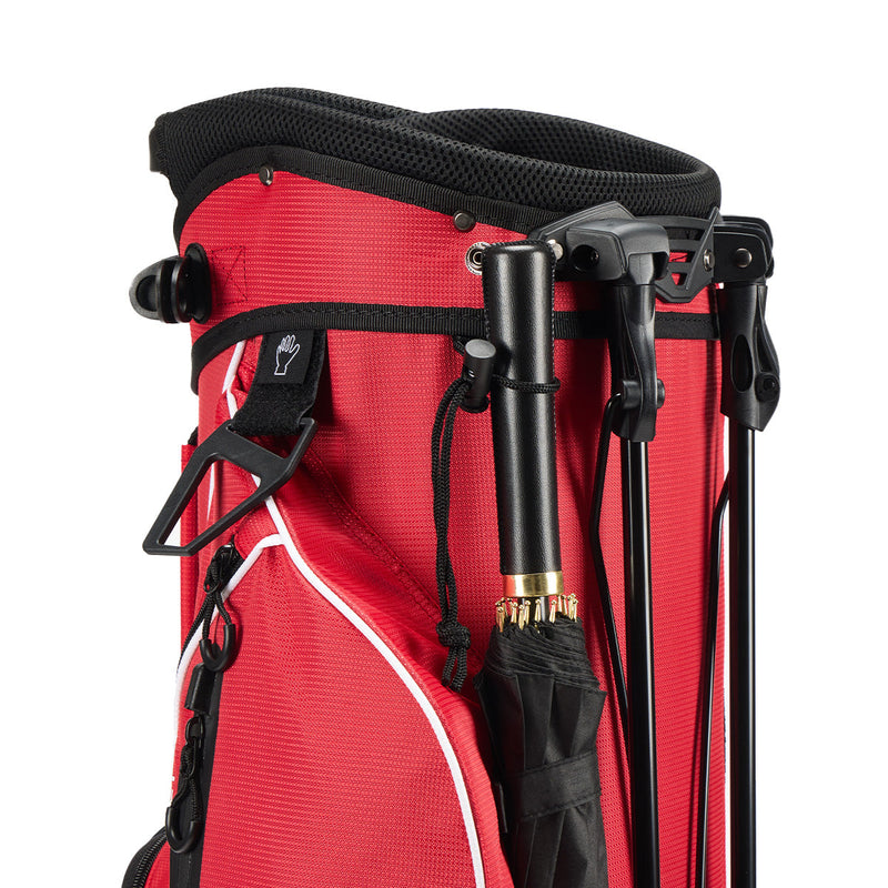 4-Way Full-Length Golf Stand Bag-Bright Red White