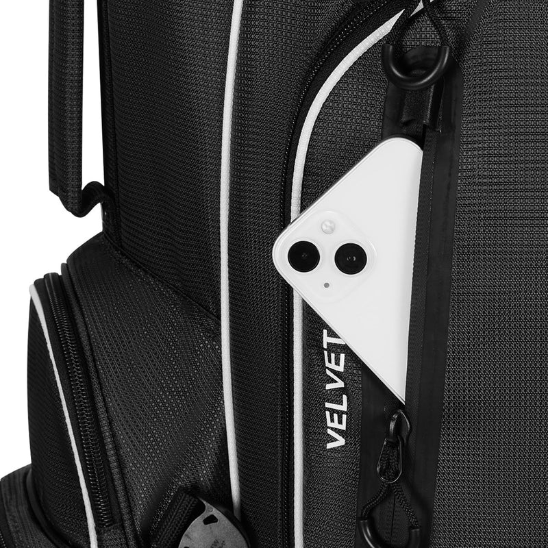 4-Way Full-Length Golf Stand Bag-Pure Black White