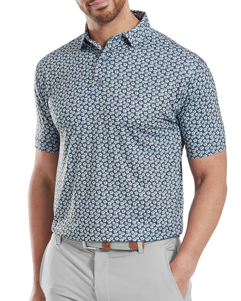 FootJoy Floral Sketch Print Lisle Golf Polo