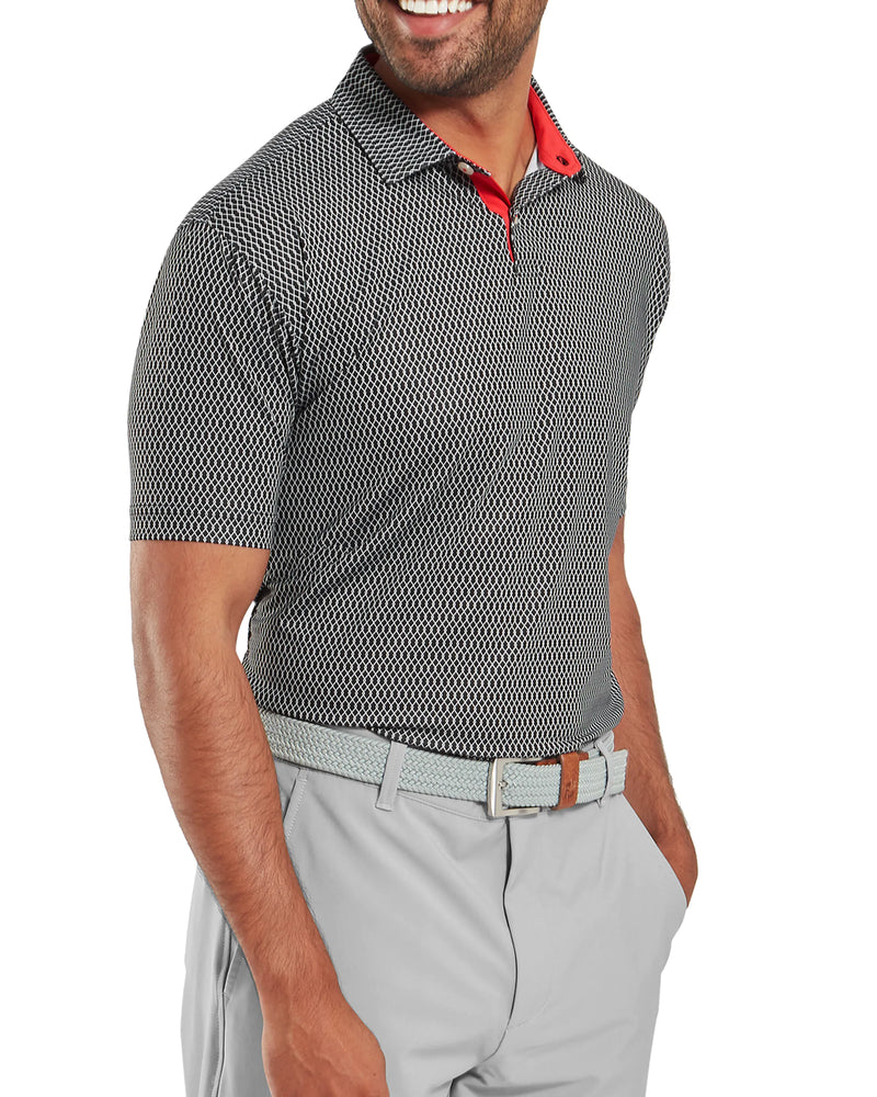 FootJoy Irongate Print Lisle Golf Polo
