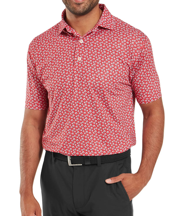 FootJoy Floral Sketch Print Lisle Golf Polo
