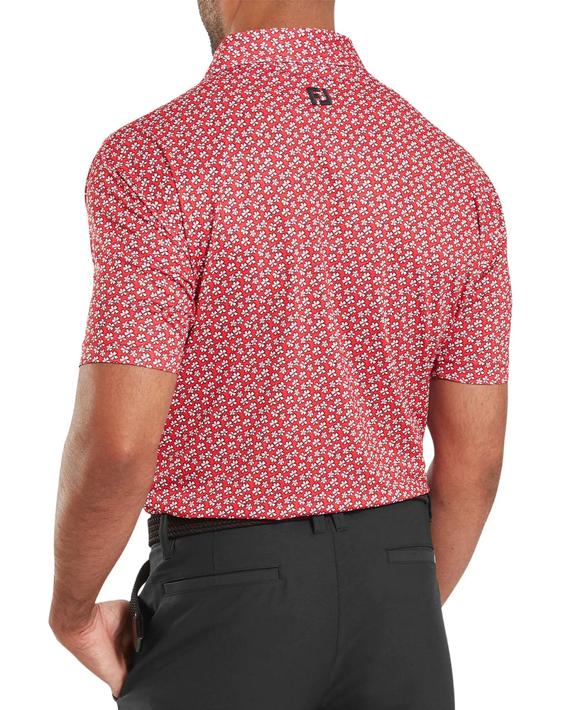 FootJoy Floral Sketch Print Lisle Golf Polo