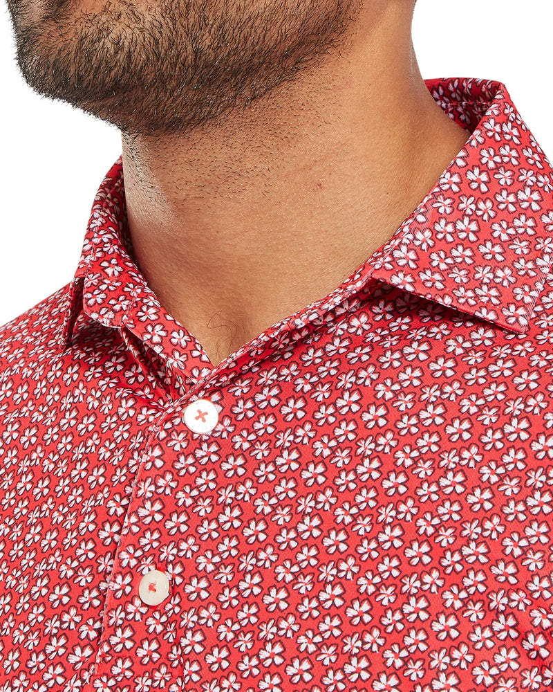 FootJoy Floral Sketch Print Lisle Golf Polo