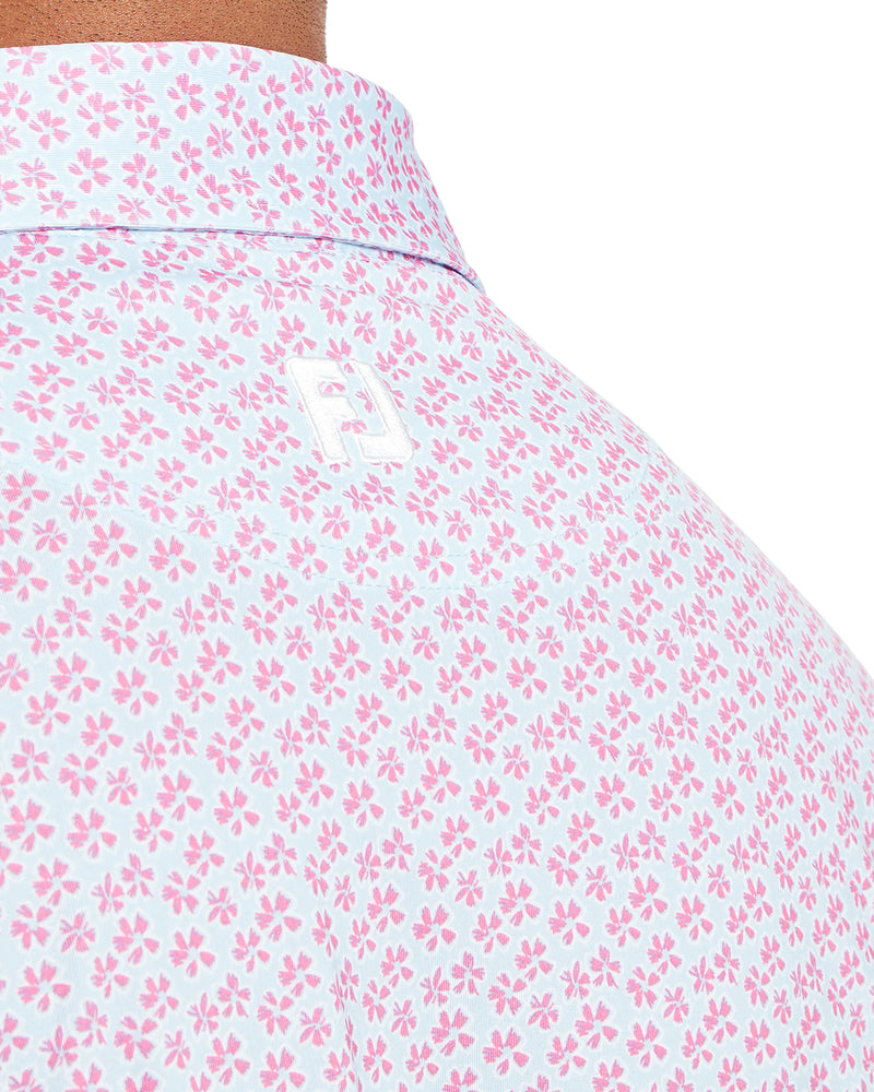 FootJoy Floral Sketch Print Lisle Golf Polo