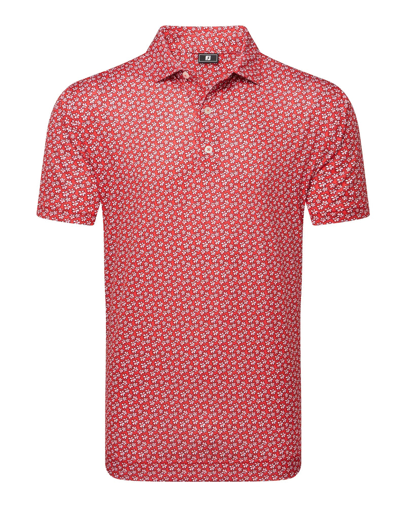 FootJoy Floral Sketch Print Lisle Golf Polo
