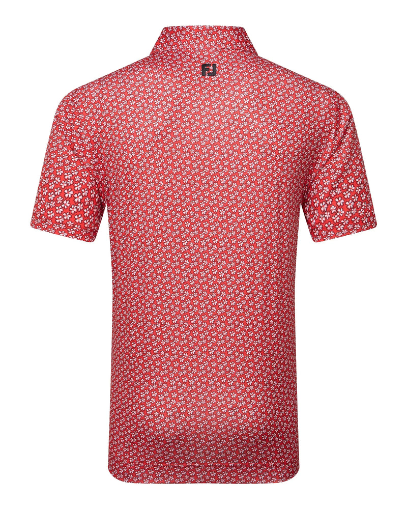 FootJoy Floral Sketch Print Lisle Golf Polo