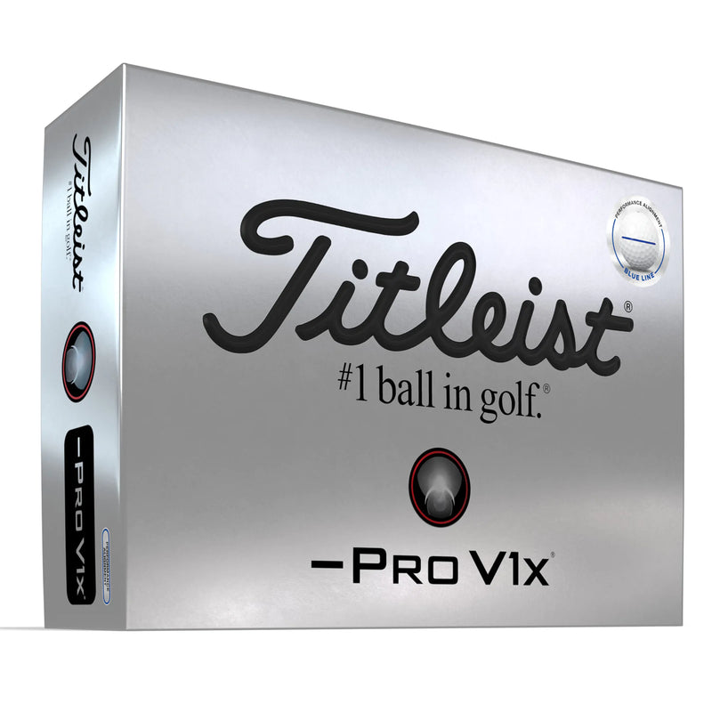 Titleist Pro V1x Left Dash AIM Performance Alignment Golf Balls - Blue